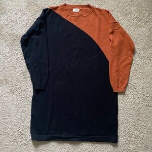 Sugarhill Brighton ~ Black and Brown Color block Sweaterdress ~ Warm ~ Size 14